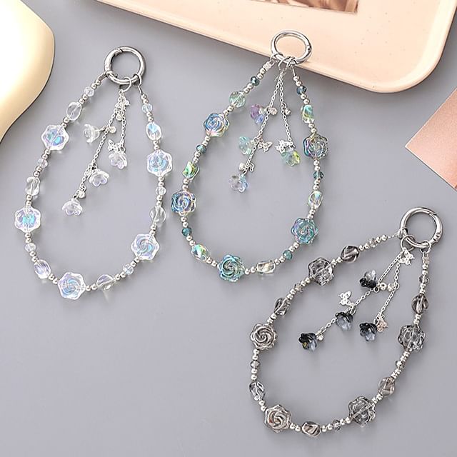 Bead Strap Phone Floral