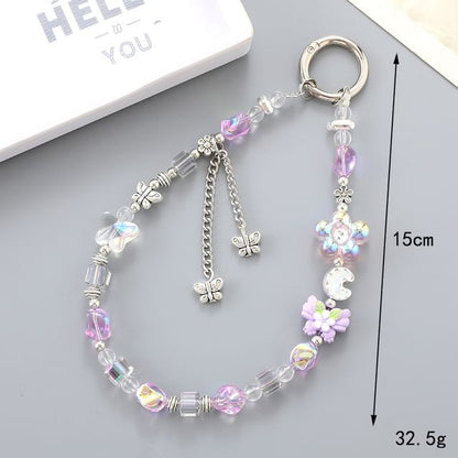 Faux Phone Bear Strap Crystal Floral Cartoon /