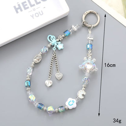 Faux Phone Bear Strap Crystal Floral Cartoon /