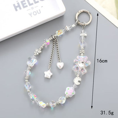 Faux Phone Bear Strap Crystal Floral Cartoon /