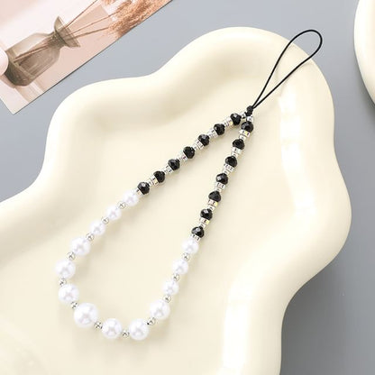 Pearl Faux Phone Strap Rhinestone