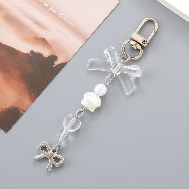 Phone Charm Pearl Bow Faux