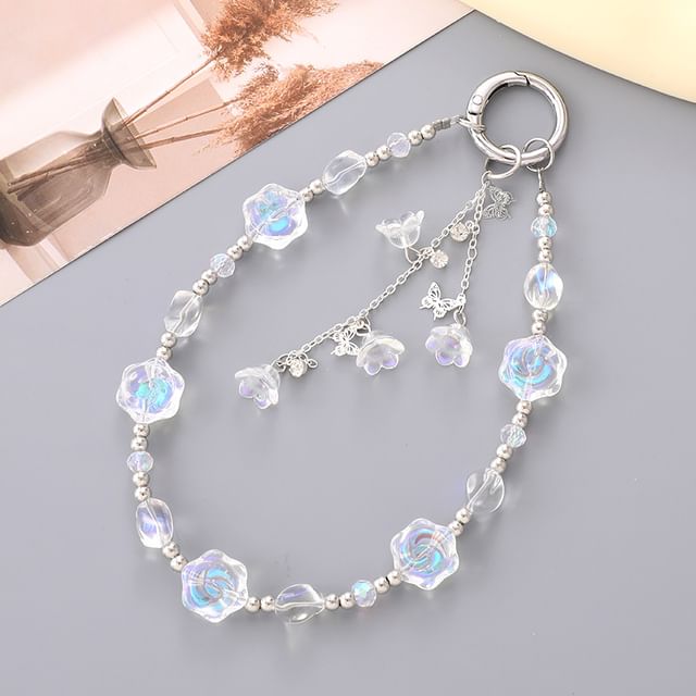 Bead Strap Phone Floral