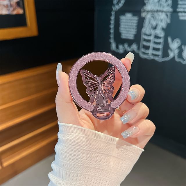 Stand Glitter Butterfly Phone Magnetic