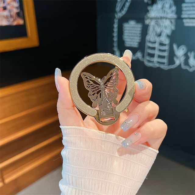 Stand Glitter Butterfly Phone Magnetic