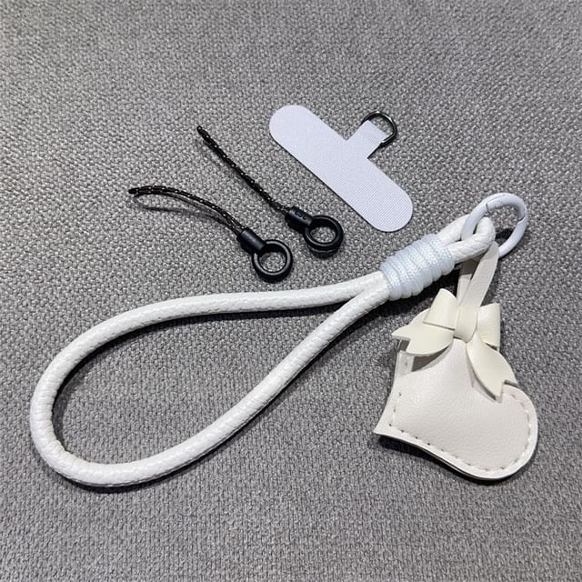 Strap Pad Phone Bear Faux and Lanyard with Leather