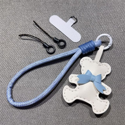 Strap Pad Phone Bear Faux and Lanyard with Leather