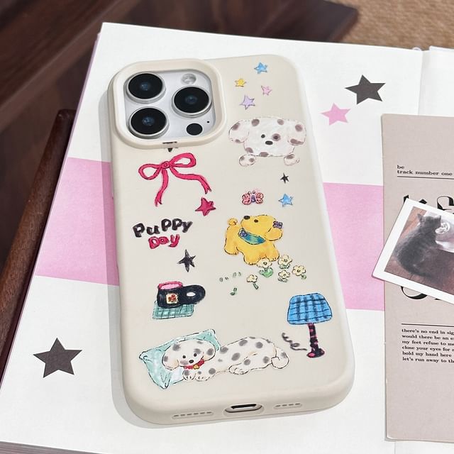 Cartoon Print Dog Phone Case