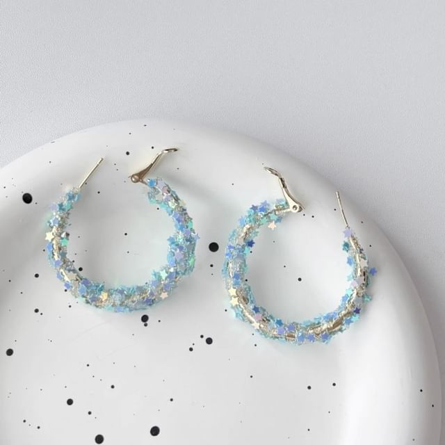 Hoop Earring Alloy Butterfly