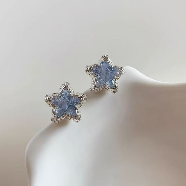 Earring Stud Faux Alloy Star Crystal