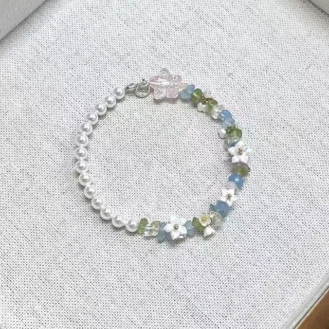 Star Floral Faux Bracelet Pearl