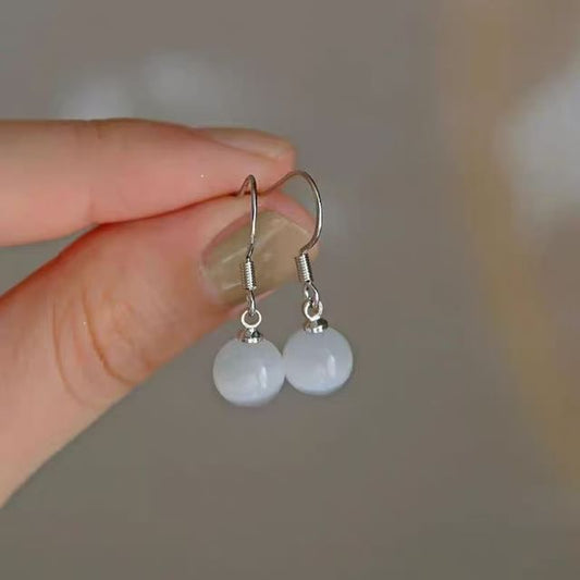 Eye Bead Alloy Cat Stone Earring Faux Dangle