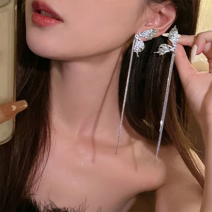 Earring Threader Alloy Butterfly
