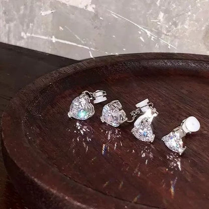 Heart Ear of 4: Cuff Rhinestone Set Alloy