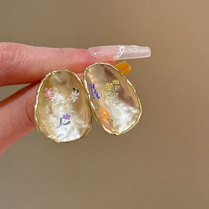 Glaze Earring Floral Statement Alloy