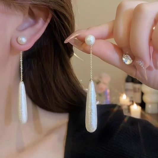 Faux Pearl Alloy Dangle Droplet Earring