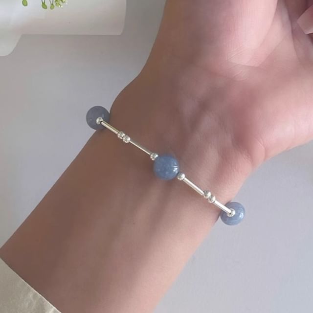 Bracelet Beaded Silver Sterling Gemstone