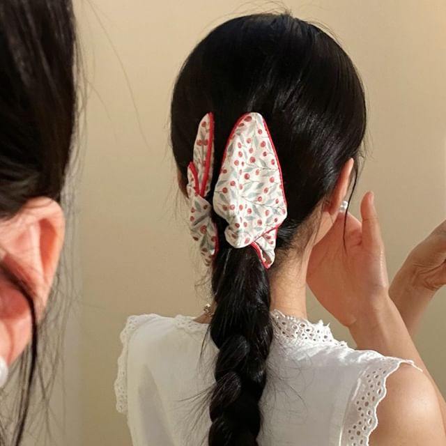 Floral Print Claw Fabric Hair
