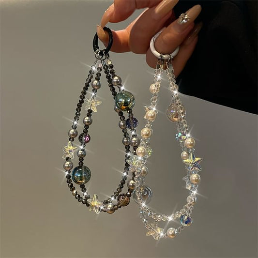 Faux Pearl Star Phone Lanyard