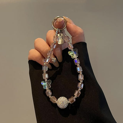 Butterfly Phone Beaded Lanyard