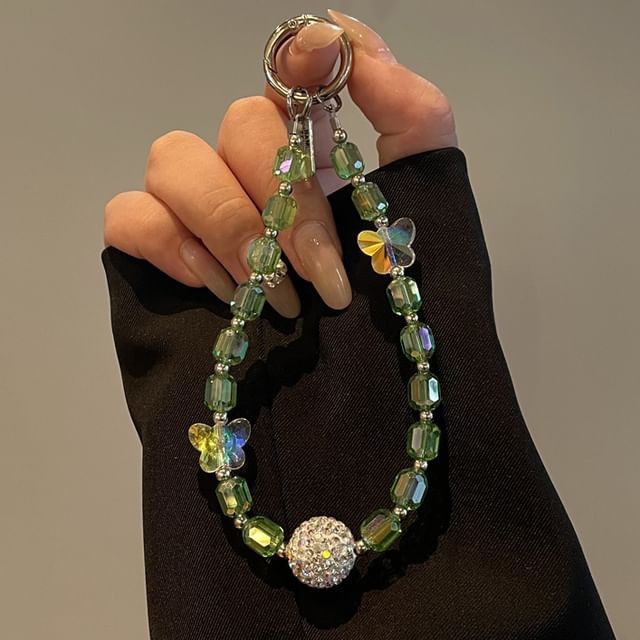 Butterfly Phone Beaded Lanyard