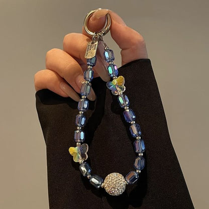Butterfly Phone Beaded Lanyard