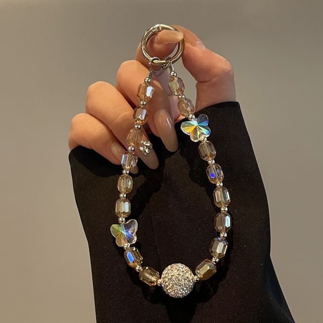 Butterfly Phone Beaded Lanyard