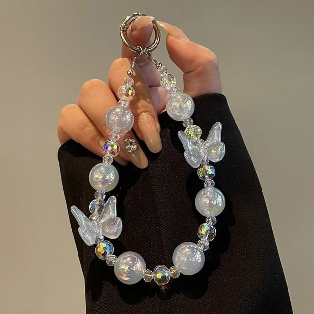 Phone Lanyard Beaded Butterfly