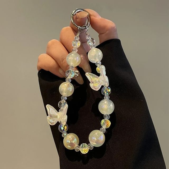 Phone Lanyard Beaded Butterfly