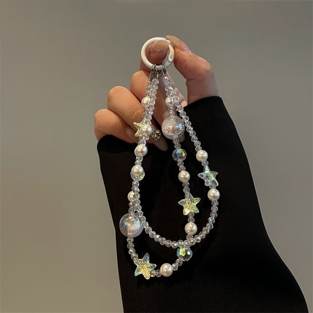 Faux Pearl Star Phone Lanyard