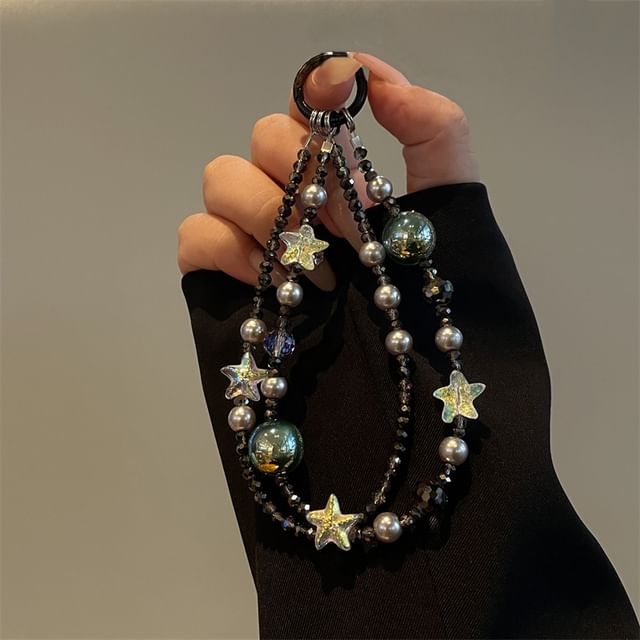 Faux Pearl Star Phone Lanyard
