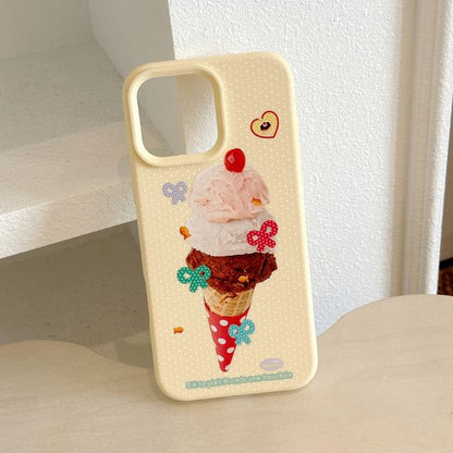 Ice Case Print Phone Cream