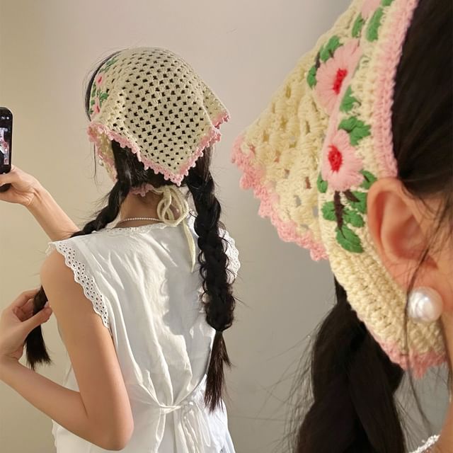Floral Knit Head Band