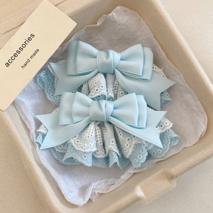 Clip / Lace Hair Bow Set