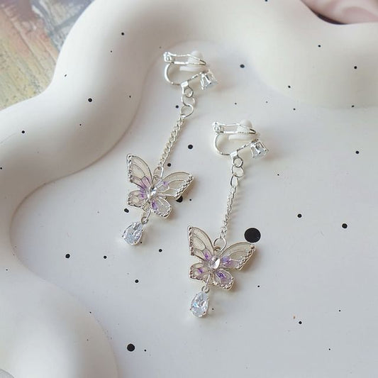 Clip / Butterfly Dangle Earring On