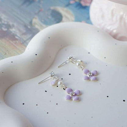 Earring / On Floral Dangle Clip