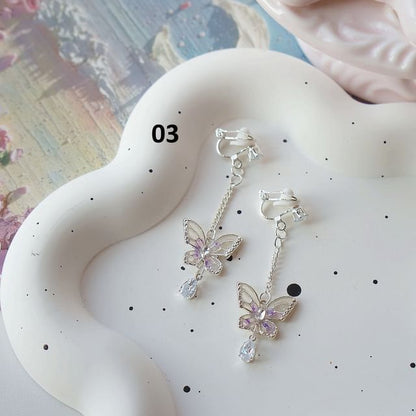 Clip / Butterfly Dangle Earring On