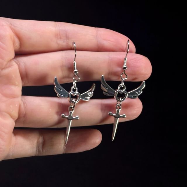 Earring Sword Dangle Wing