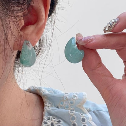 Water Earring Leverback Drop Glazed