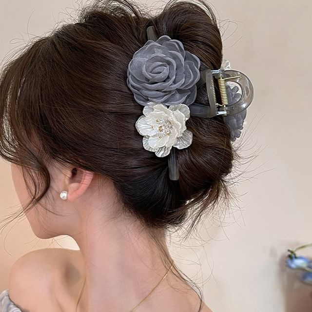 Hair Acrylic Claw Clip Floral Fabric
