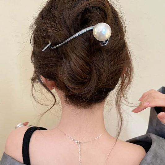 Faux Hair Pearl Clip