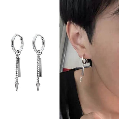 Spike Drop Bar Hoop Earring