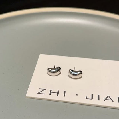 Silver 925 Bean Sterling Stud Earring