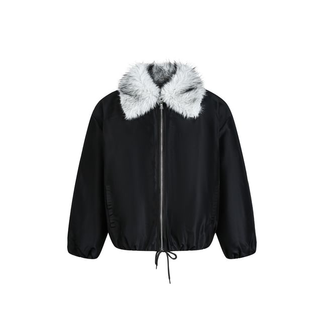 Faux Fur-Trim Padded Jacket