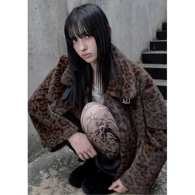 Leopard Eco-Fur Jacket (Brown)