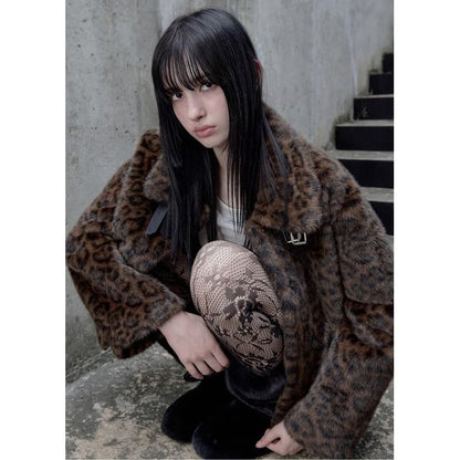 Leopard Eco-Fur Jacket (Brown)