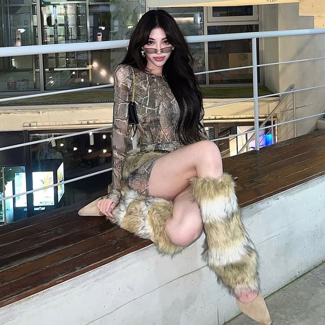 Faux Fur Leg Warmers