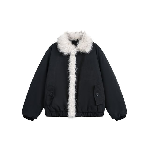 Furry-Trim Padded Jacket