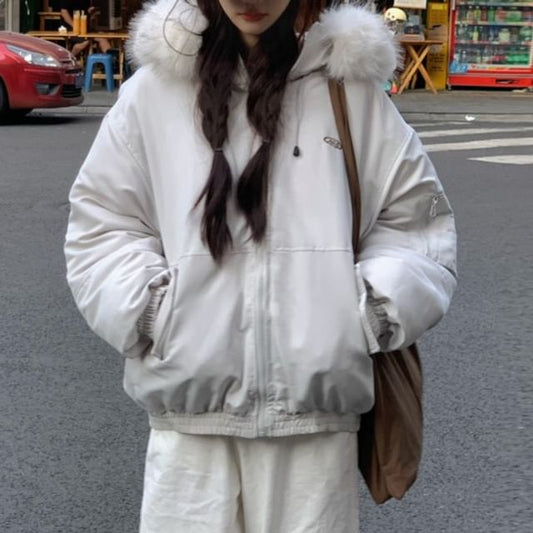 Furry Trim Zip-Up Padded Jacket