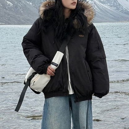 Furry Trim Zip-Up Padded Jacket